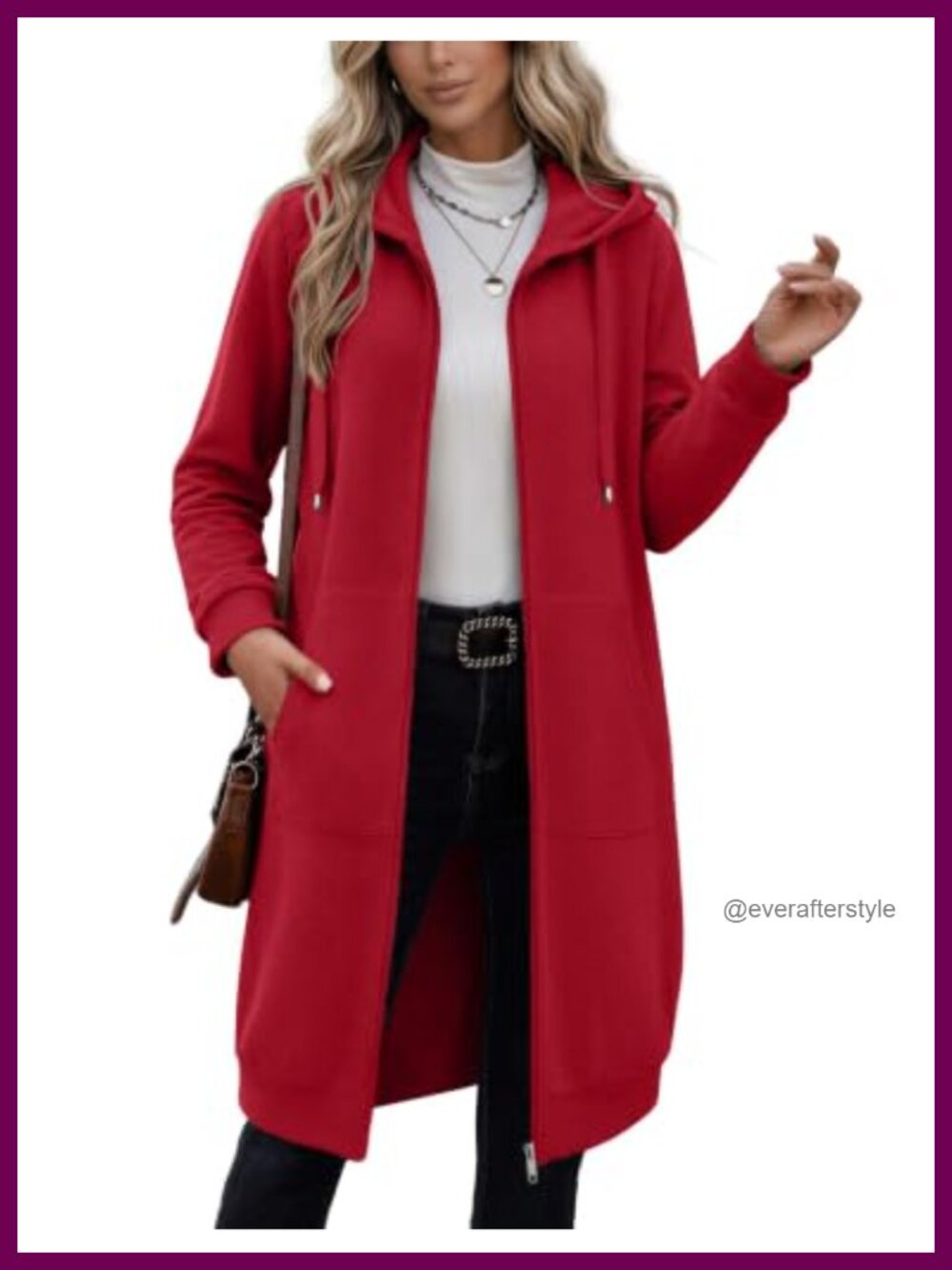 Women's Oversized Long Fleece Zip Up Hoodie Sweatshirt